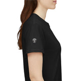 UFO Mountain Tee — Minimal Alien Spaceship Graphic T-Shirt with Grey Alien on Right Sleeve