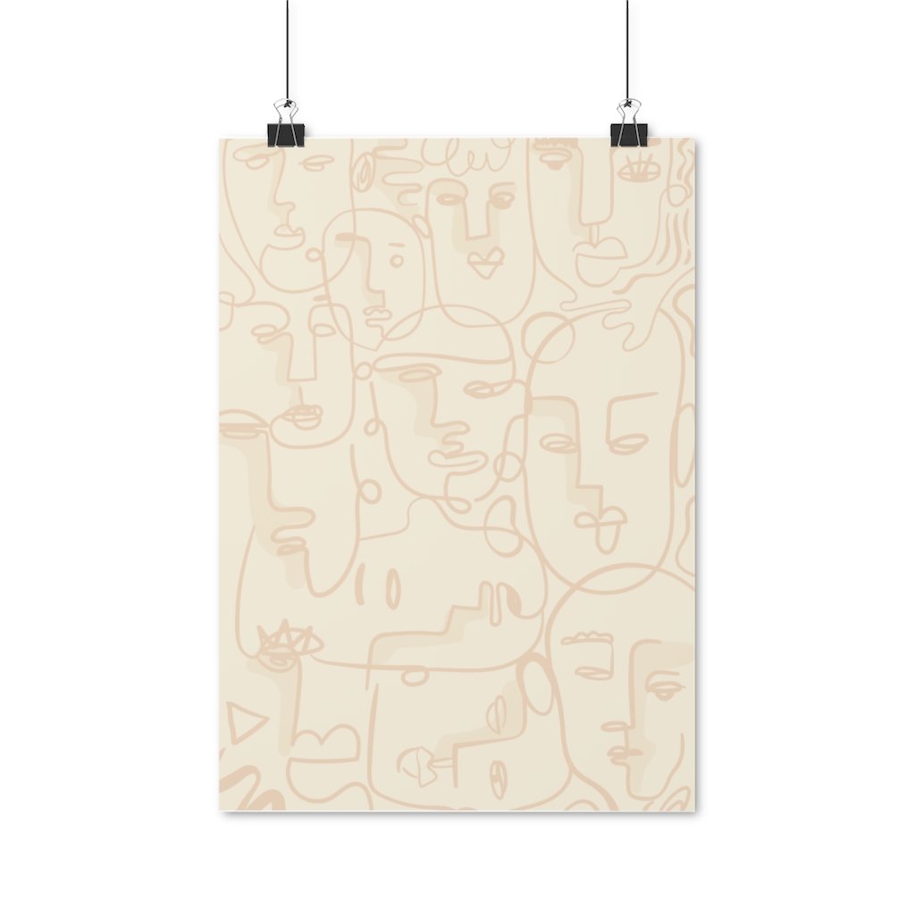 Abstract Faces Line Drawing - Poster – RIDE THE STYLE